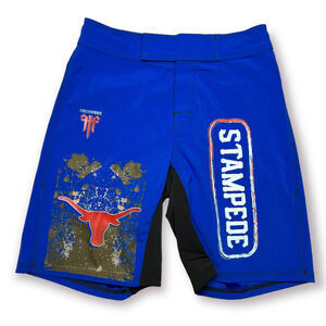 Forever Fierce Texas Longhorns Stampede Shorts SIZE 28 Blue Made in USA Drawcord